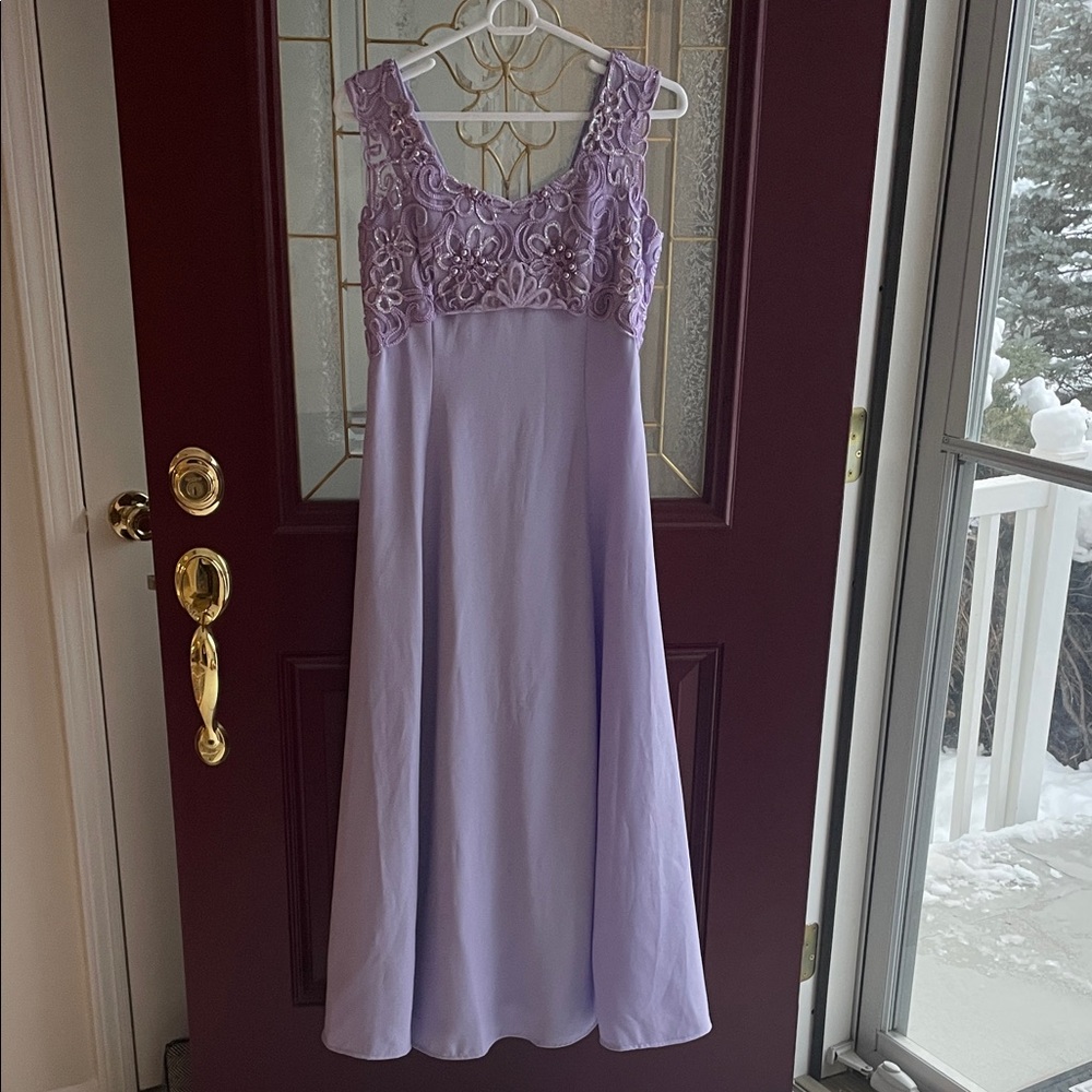 Elegant Purple Lace Dress